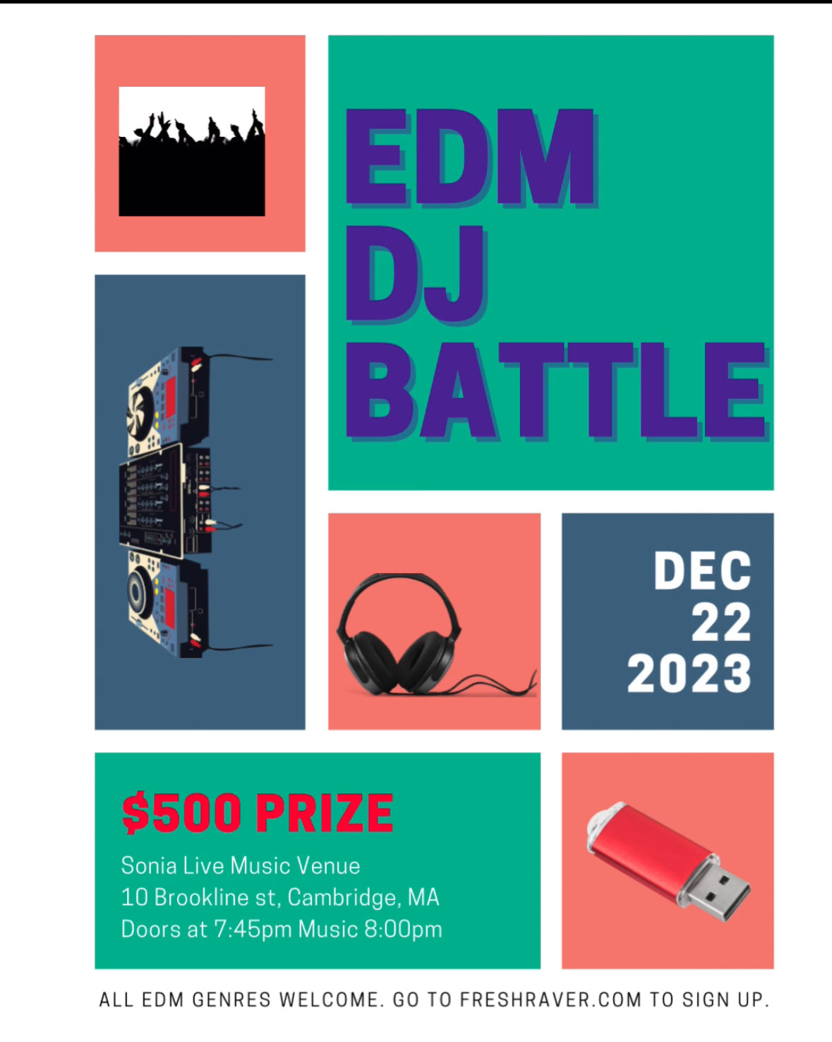 Fresh Raver Presents: EDM DJ BATTLE - all genres [Win $500] | 18+ | Boston 12.22.23 (Y4NCY)